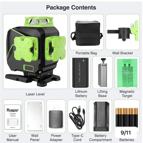 Huepar laser level 360 - level, 360°